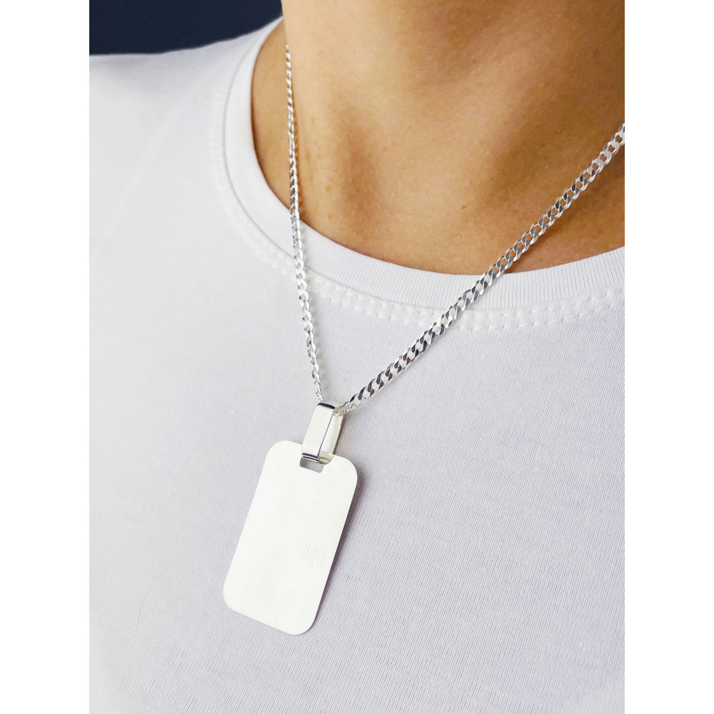 Srebrna zawieszka nieśmiertelnik blaszka do grawerowania