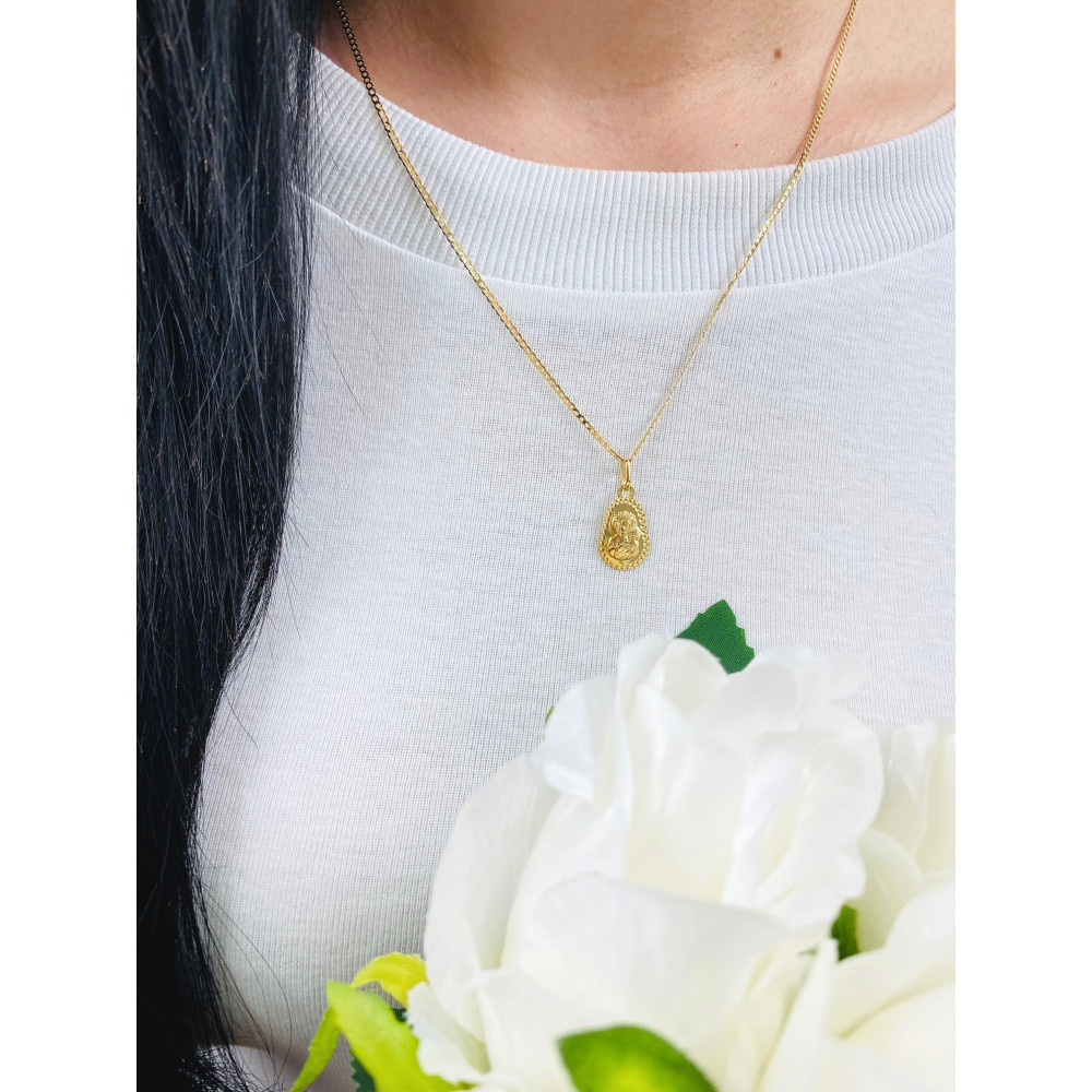 Złoty Medalik Zawieszka Matka Boska Częstochowska