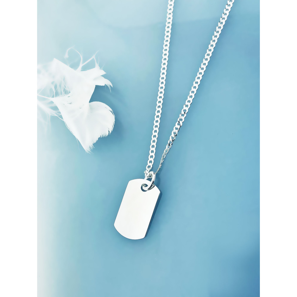 Srebrna zawieszka nieśmiertelnik blaszka do grawerowania