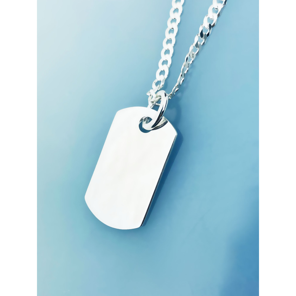 Srebrna zawieszka nieśmiertelnik blaszka do grawerowania