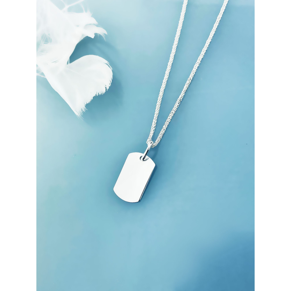 Srebrna zawieszka nieśmiertelnik blaszka do grawerowania