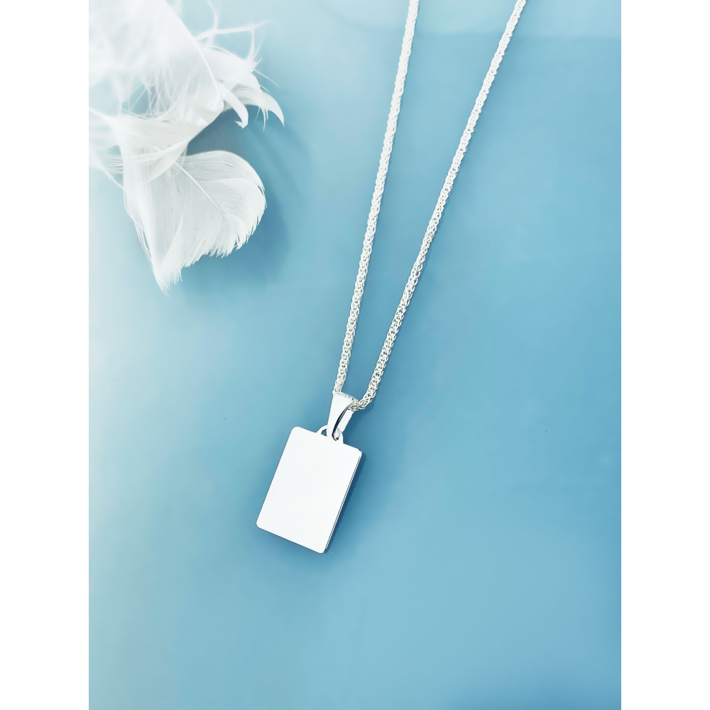 925 Silber Medaillon Anhänger Gravurplatte Gravur Platte