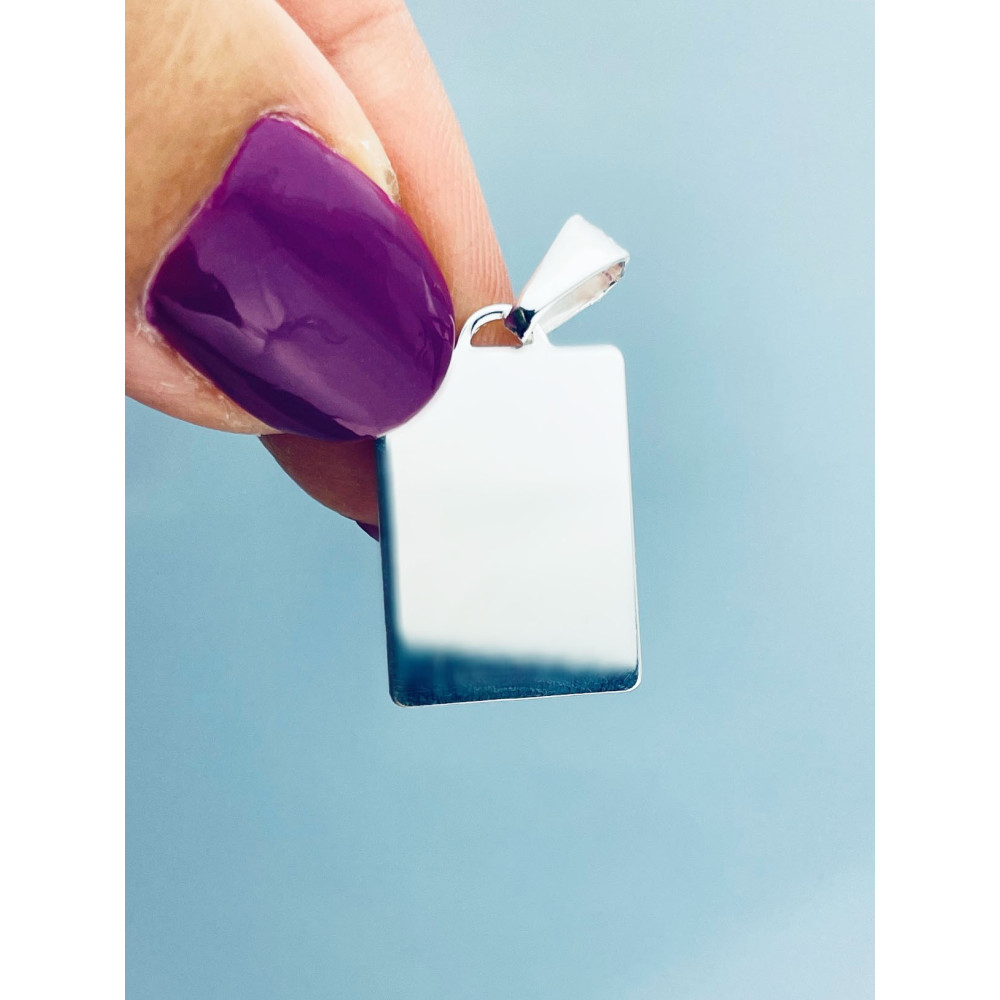 925 Silber Medaillon Anhänger Gravurplatte Gravur Platte