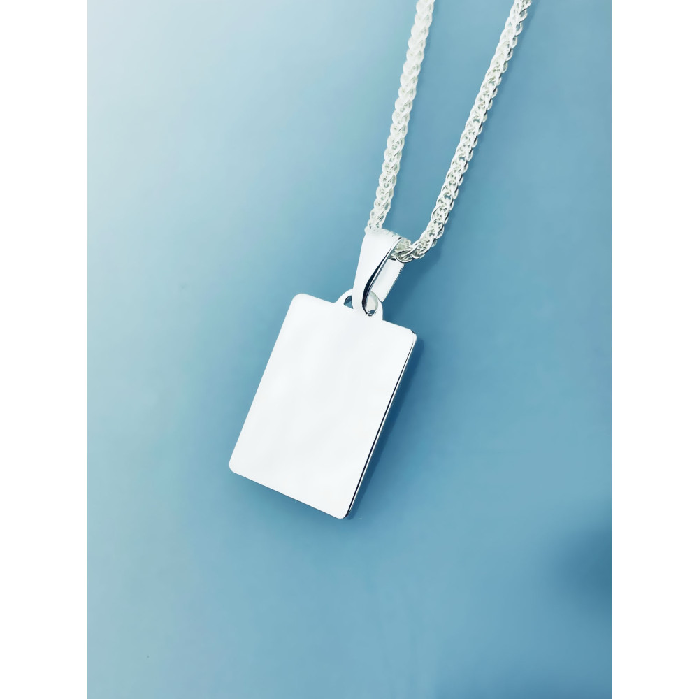 925 Silber Medaillon Anhänger Gravurplatte Gravur Platte