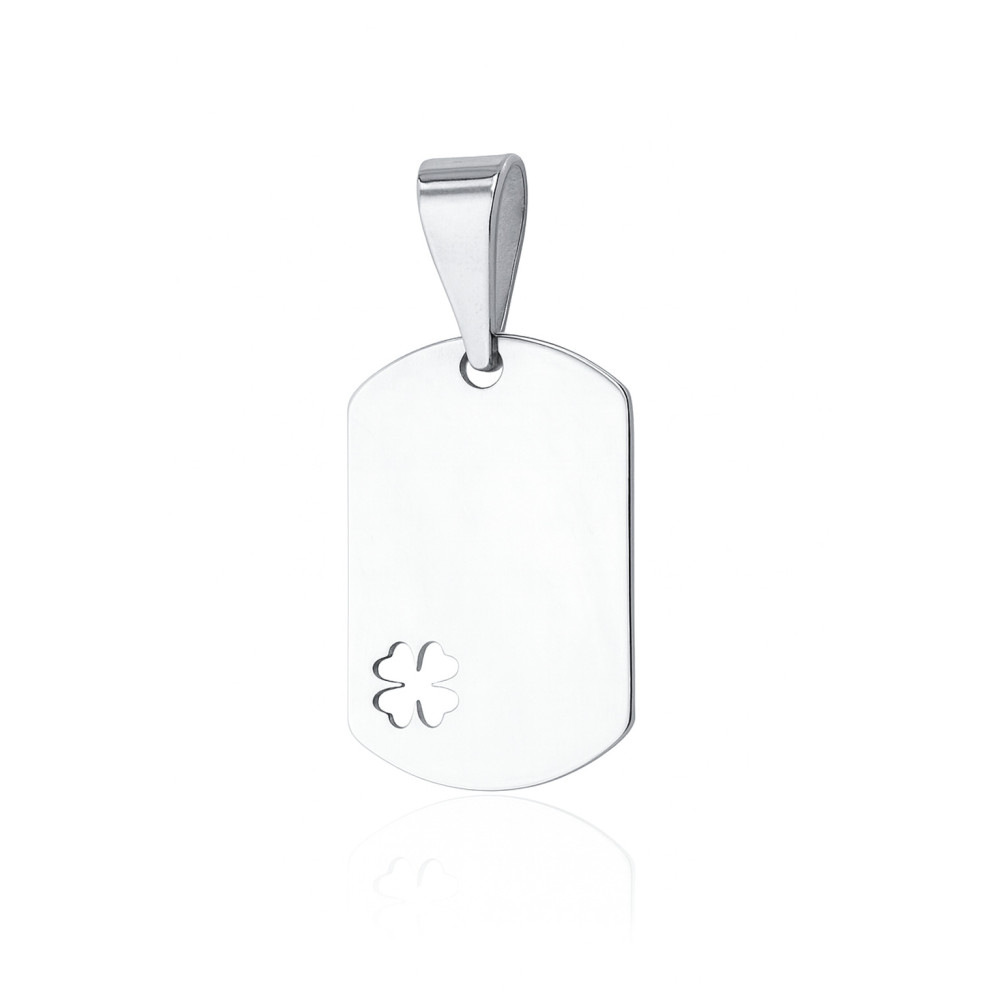 925 Silber Medaillon Anhänger Gravurplatte Gravur Platte mit Kleeblatt