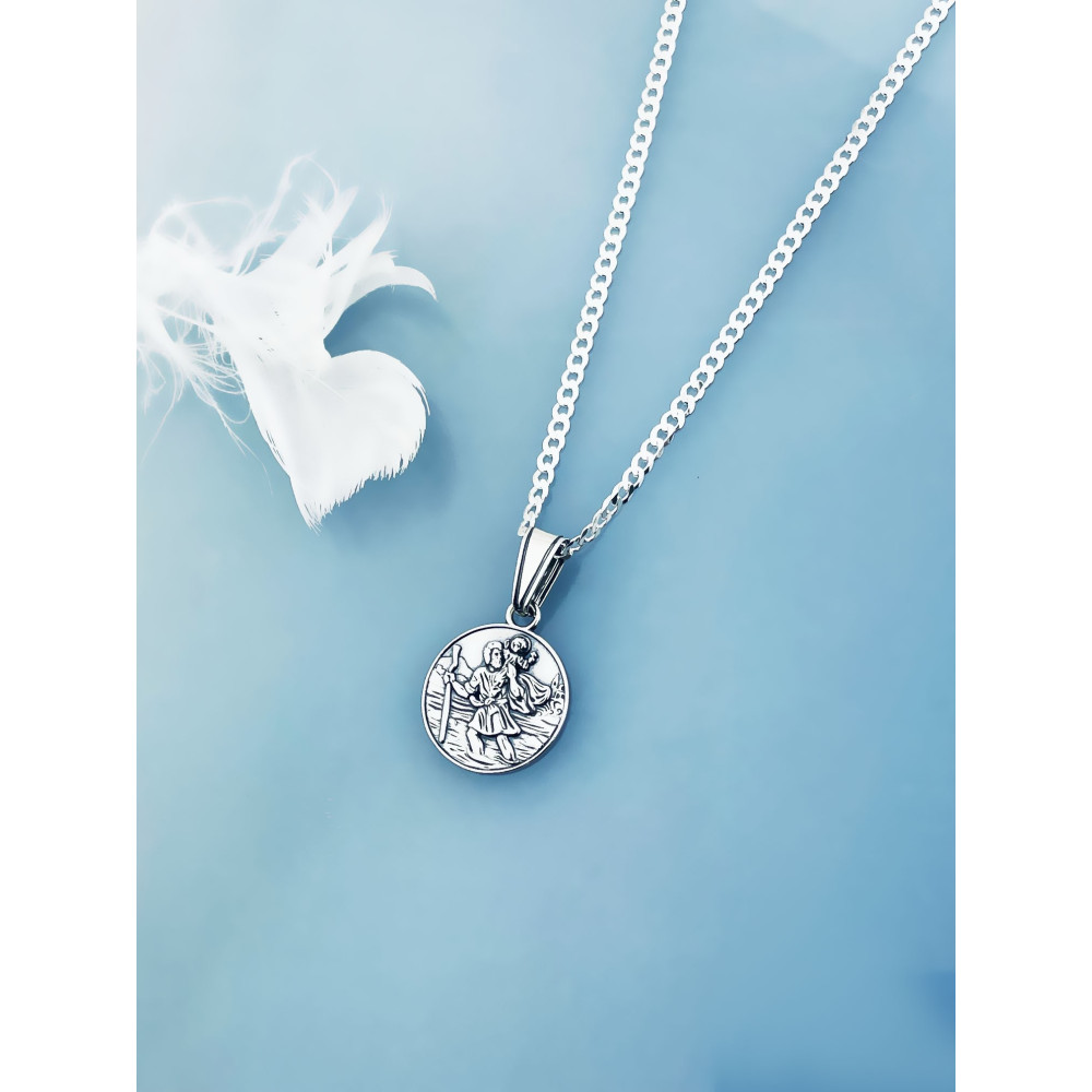 Silber Anhänger Heiliger Christophorus Erstkommunion 925er