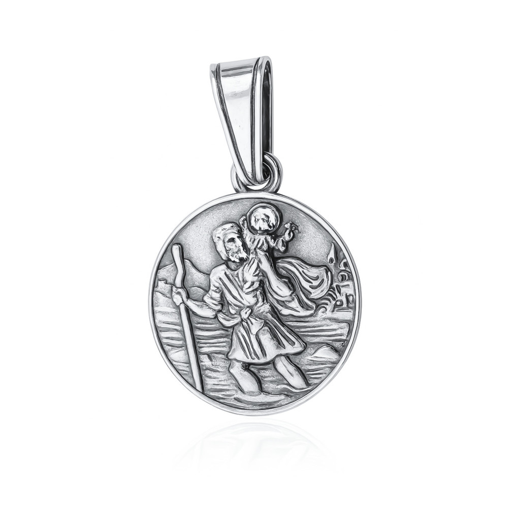 Silber Anhänger Heiliger Christophorus Erstkommunion 925er