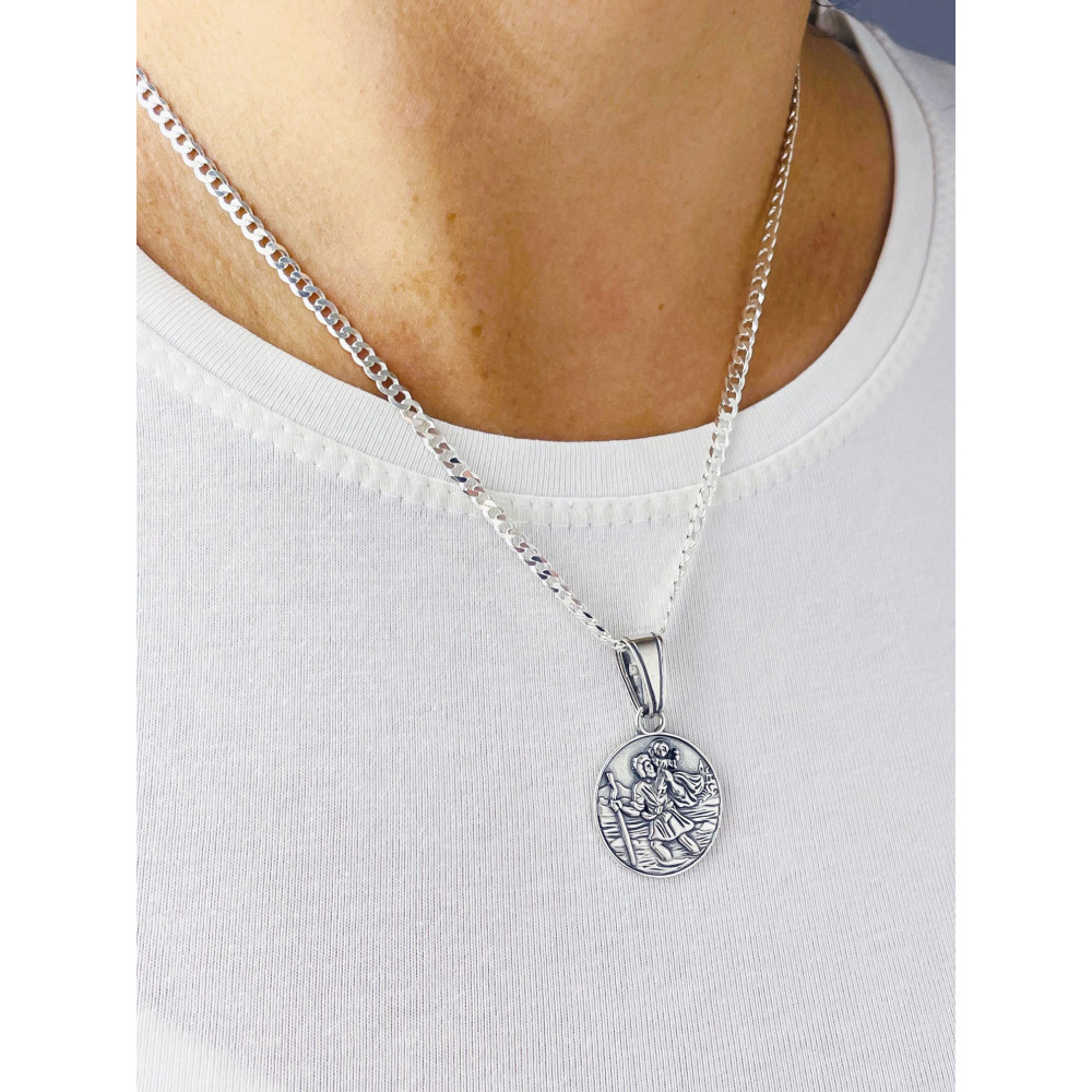 Silber Anhänger Heiliger Christophorus Erstkommunion 925er