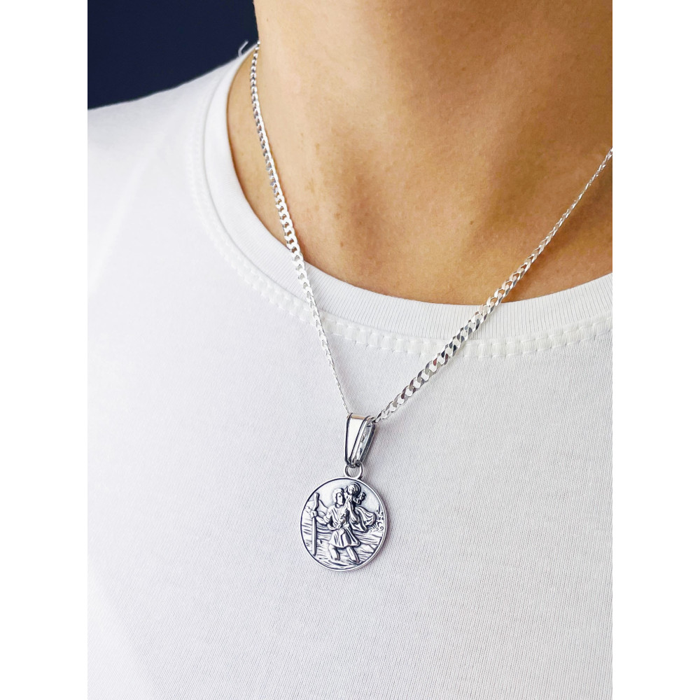 Silber Anhänger Heiliger Christophorus Erstkommunion 925er