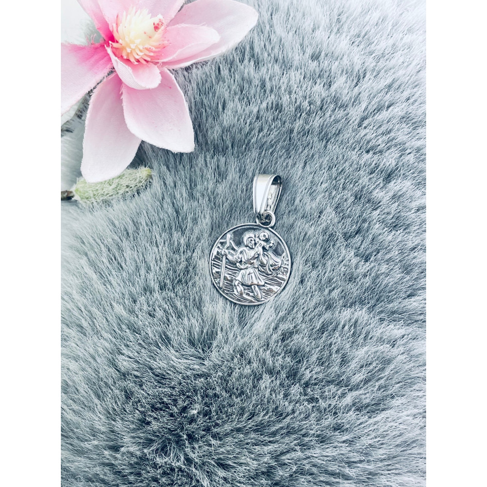 Silber Anhänger Heiliger Christophorus Erstkommunion 925er