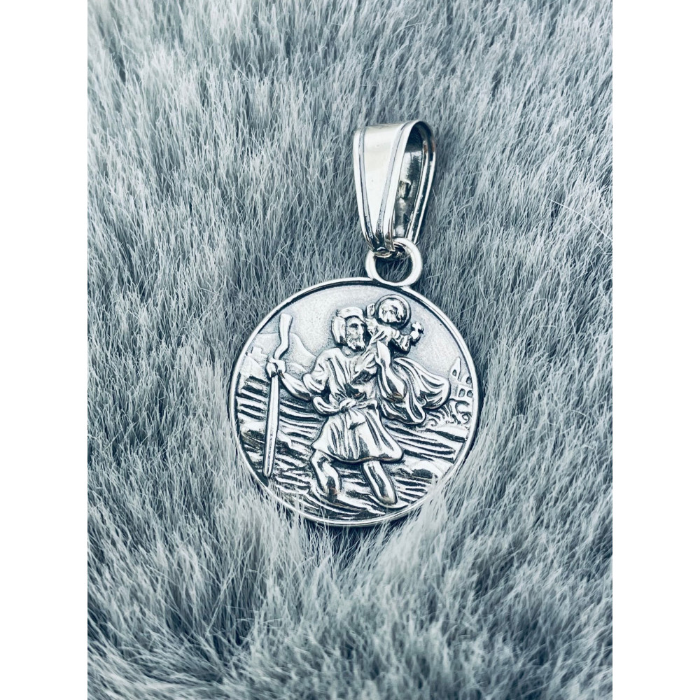 Silber Anhänger Heiliger Christophorus Erstkommunion 925er