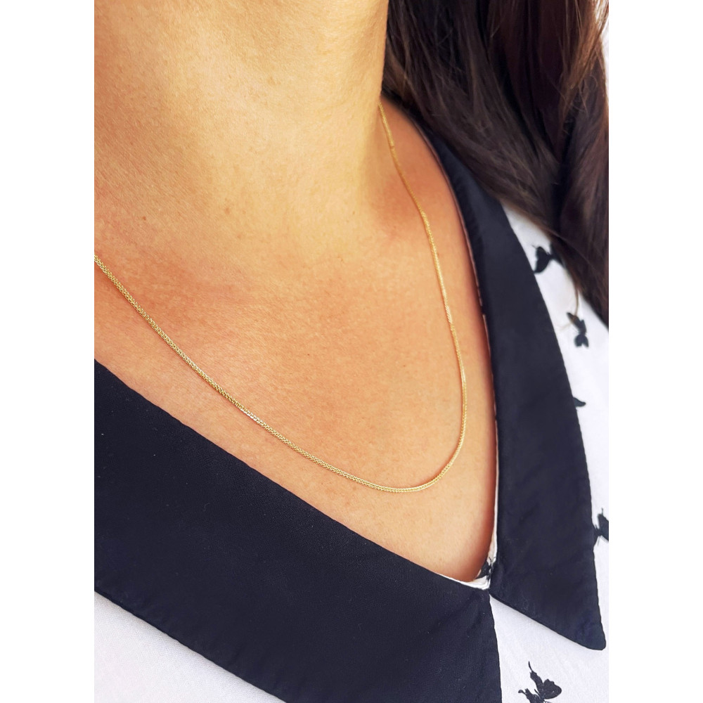 Goldkette Halskette Collier Diamantschliff Spiga Weizen Gelbgold