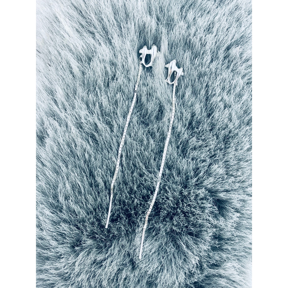 925 Silber Ohrringe mit Delfine