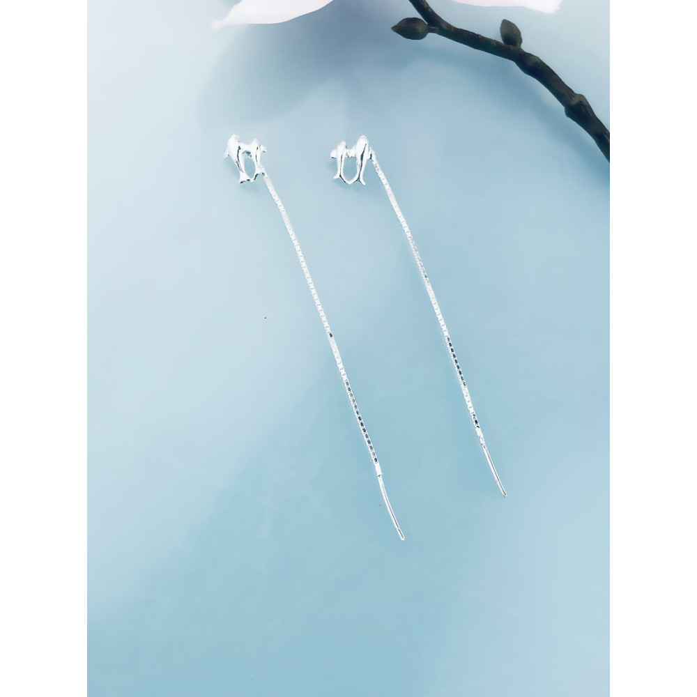925 Silber Ohrringe mit Delfine