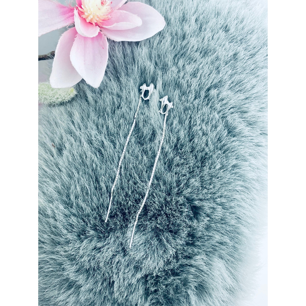 925 Silber Ohrringe mit Delfine