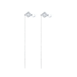 925 Silber Ohrringe Kleeblatt mit Zirkonia