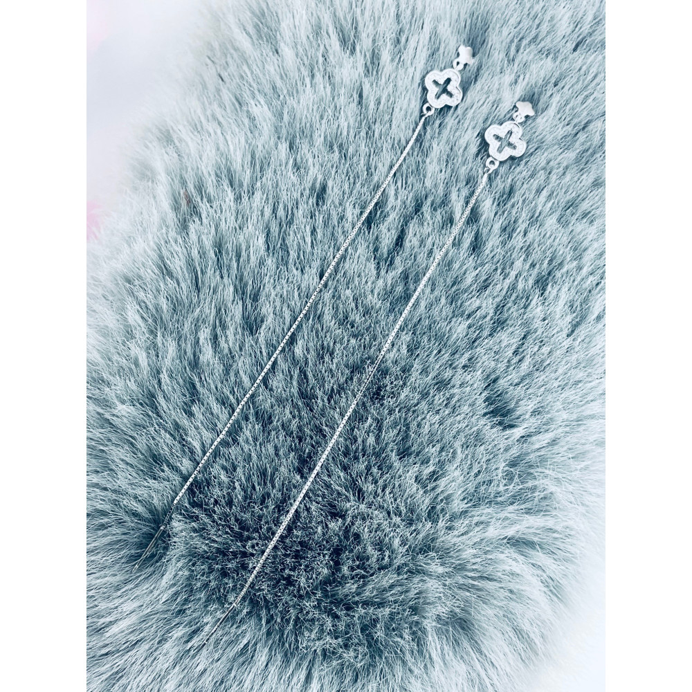 925 Silber Ohrringe Kleeblatt mit Zirkonia