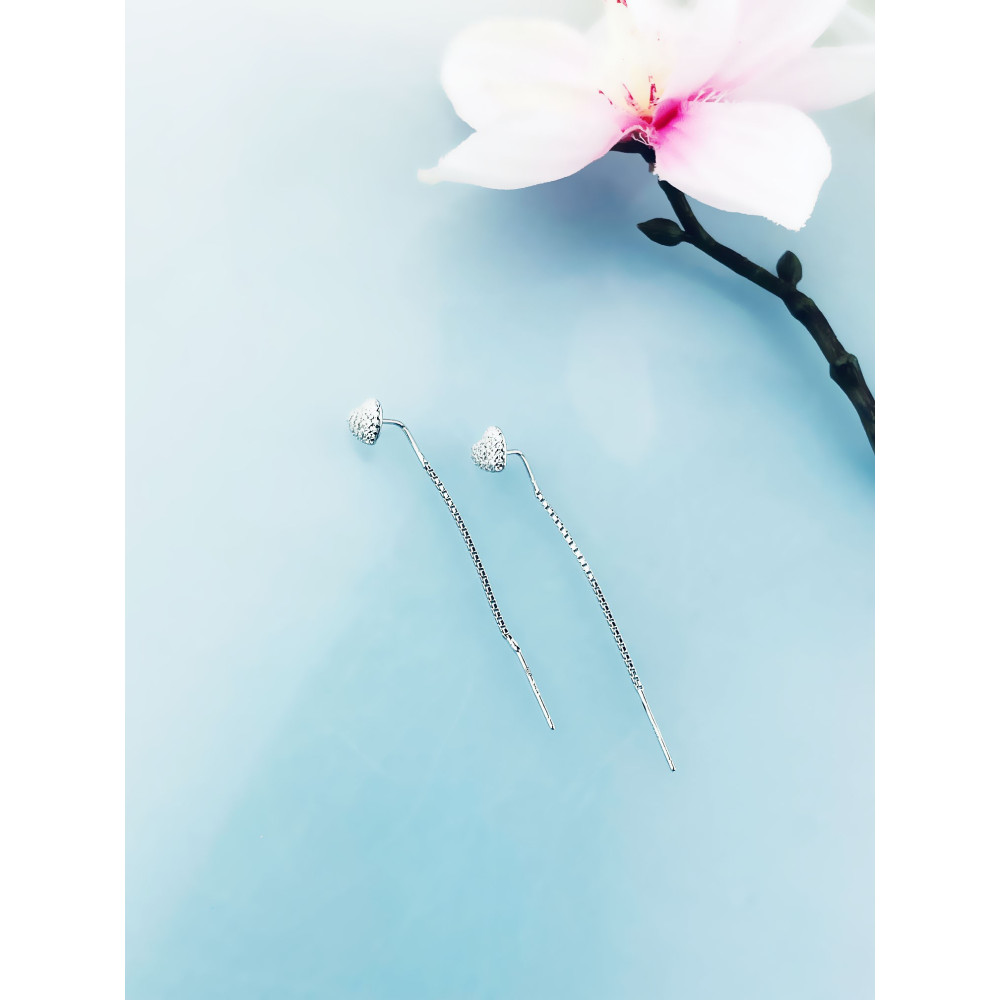 925 Silber Ohrringe Herz mit Zirkonia