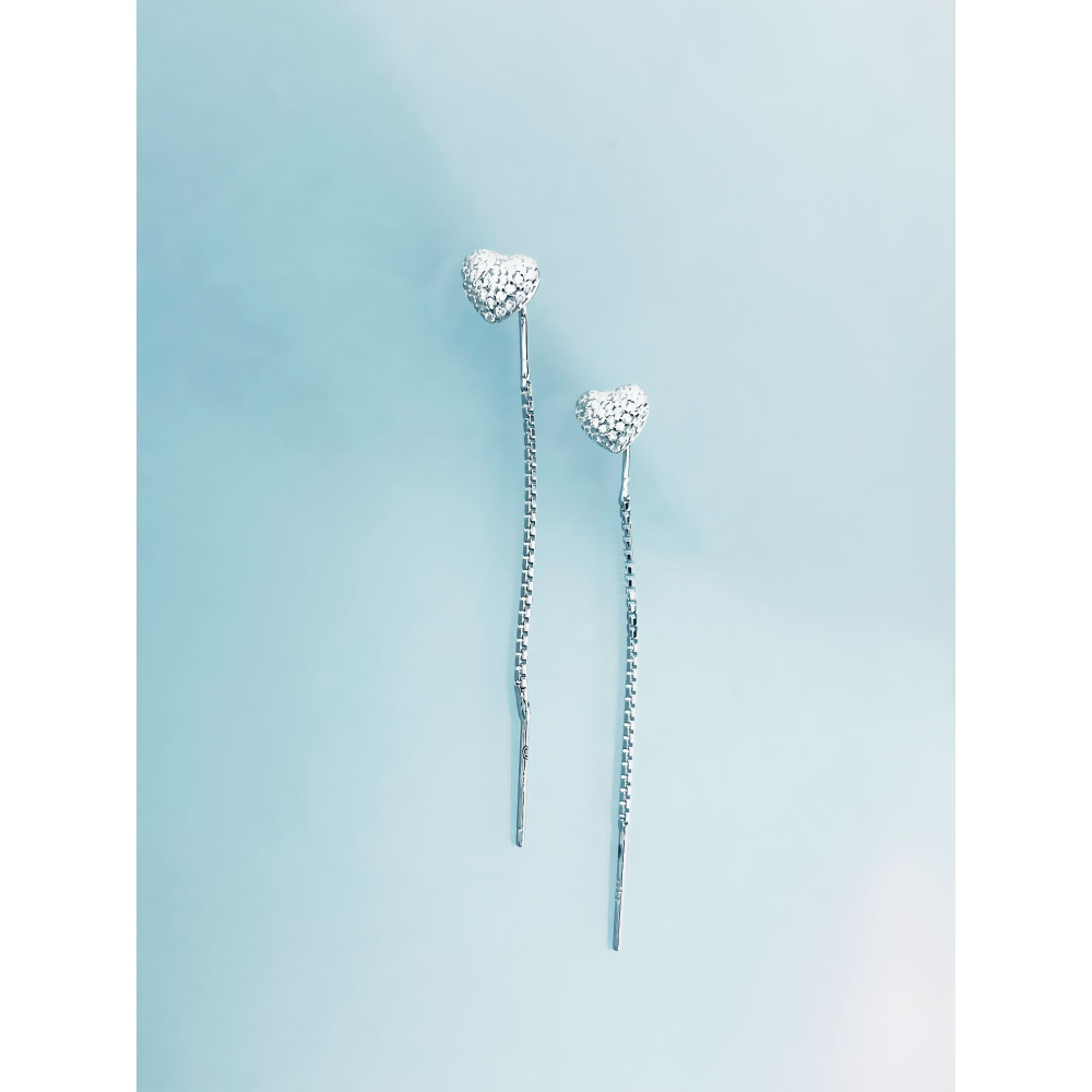 925 Silber Ohrringe Herz mit Zirkonia