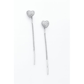 925 Silber Ohrringe Herz mit Zirkonia