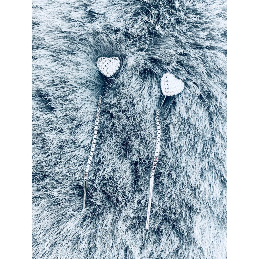 925 Silber Ohrringe Herz mit Zirkonia