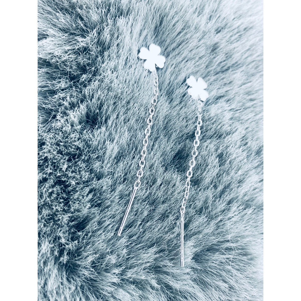 925 Silber Ohrringe Kleeblatt