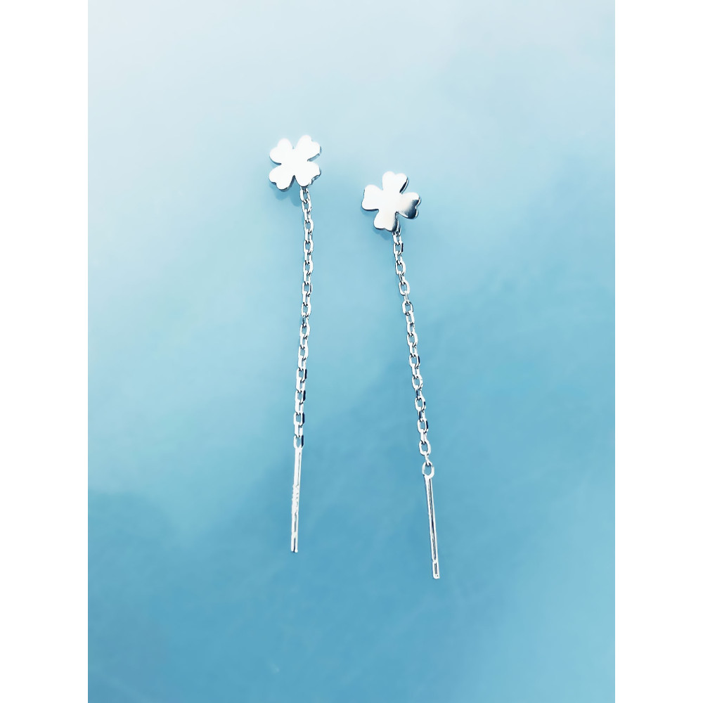 925 Silber Ohrringe Kleeblatt