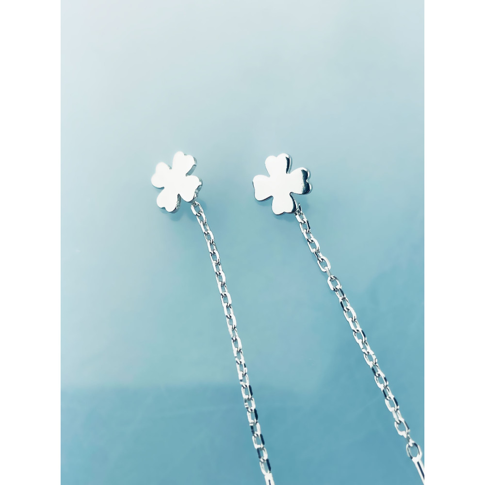 925 Silber Ohrringe Kleeblatt