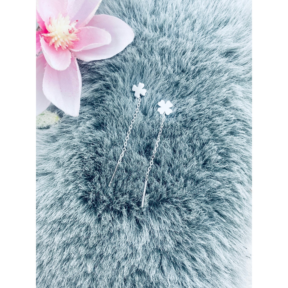 925 Silber Ohrringe Kleeblatt