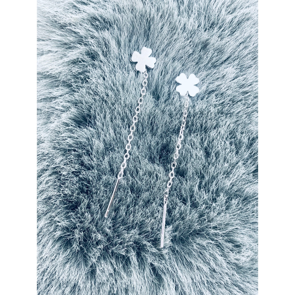 925 Silber Ohrringe Kleeblatt