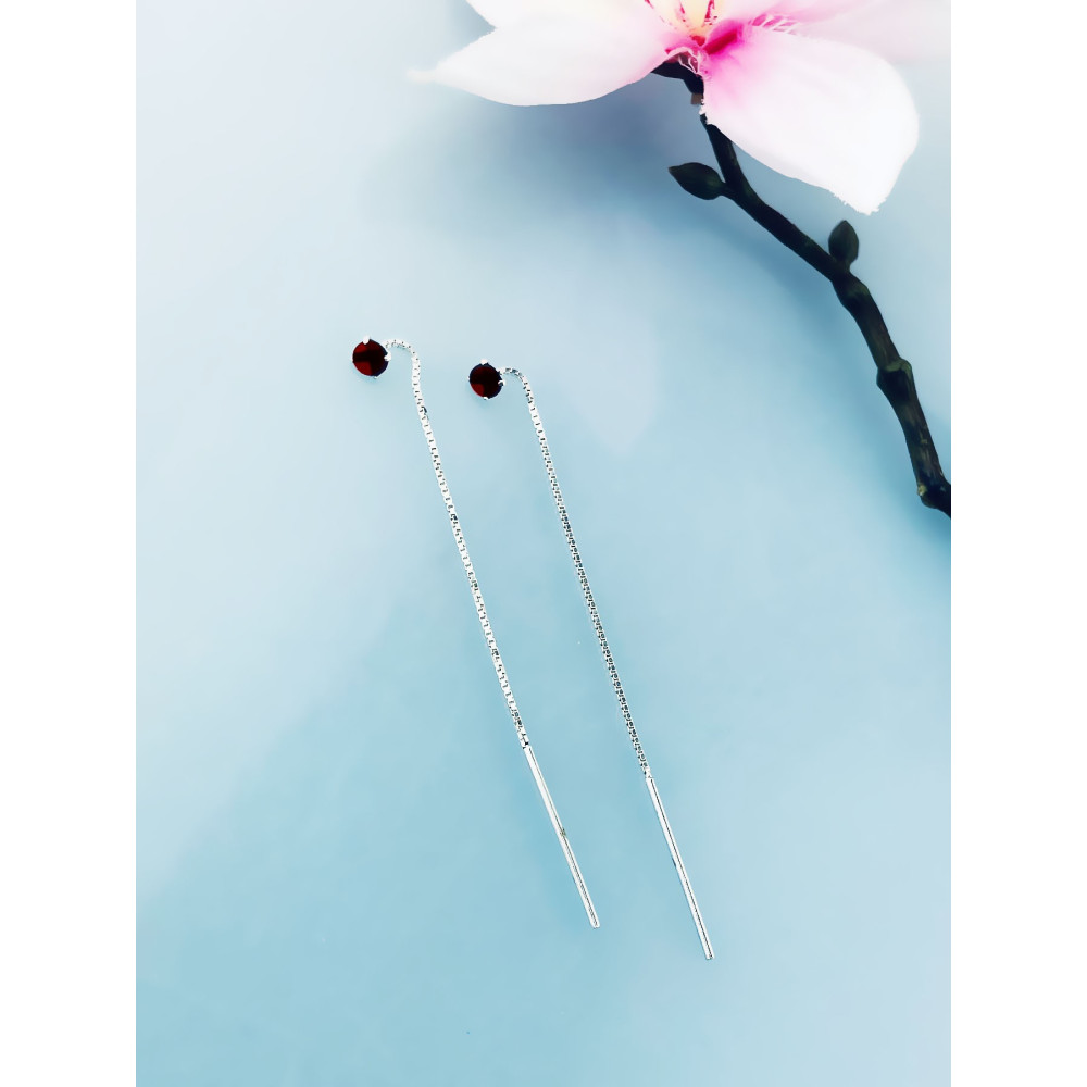 925 Silber Ohrringe mit Kette