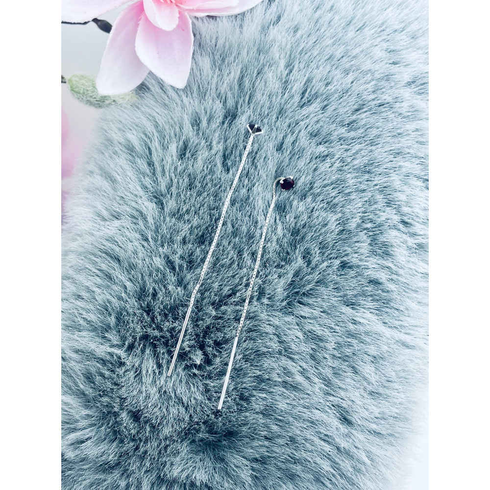 925 Silber Ohrringe mit Kette