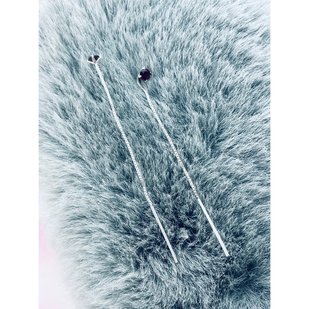 925 Silber Ohrringe mit Kette