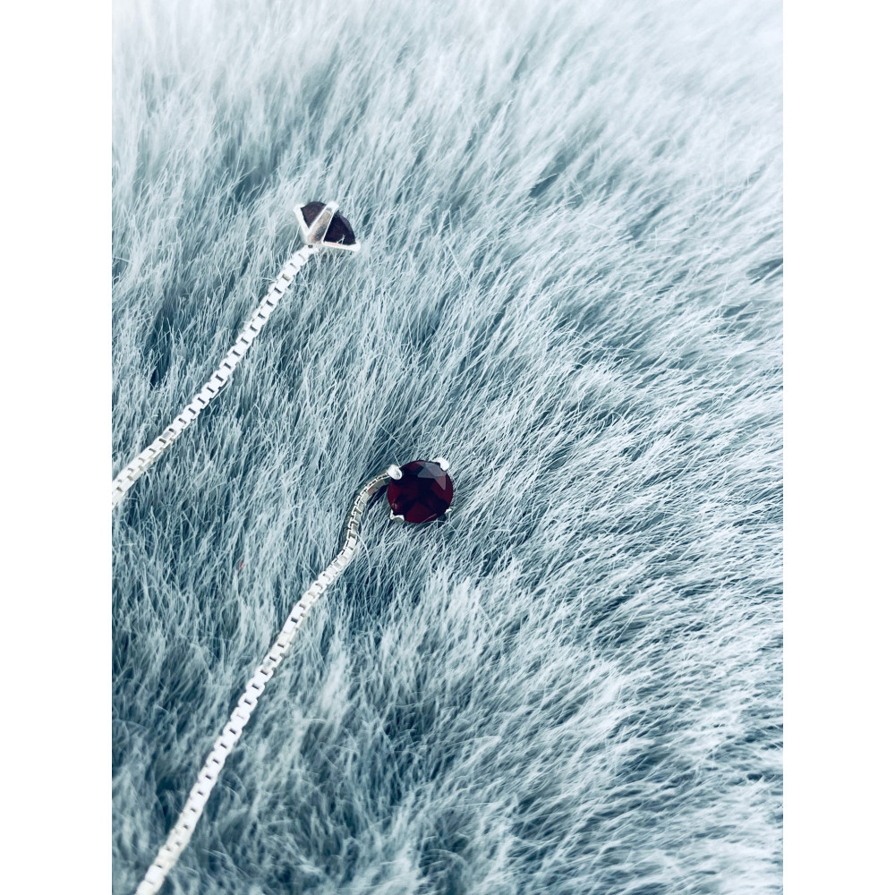 925 Silber Ohrringe mit Kette