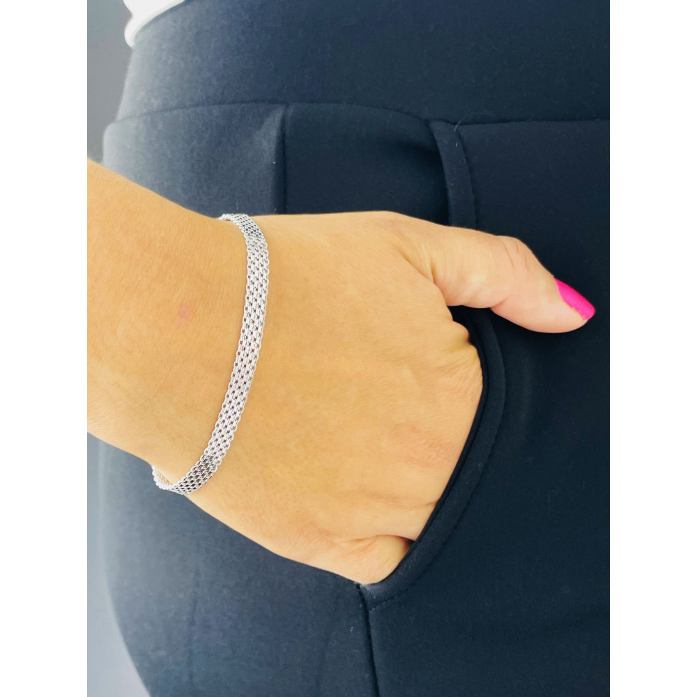 Silberarmband 925 Bismarck-Armband geflochtenes Armband