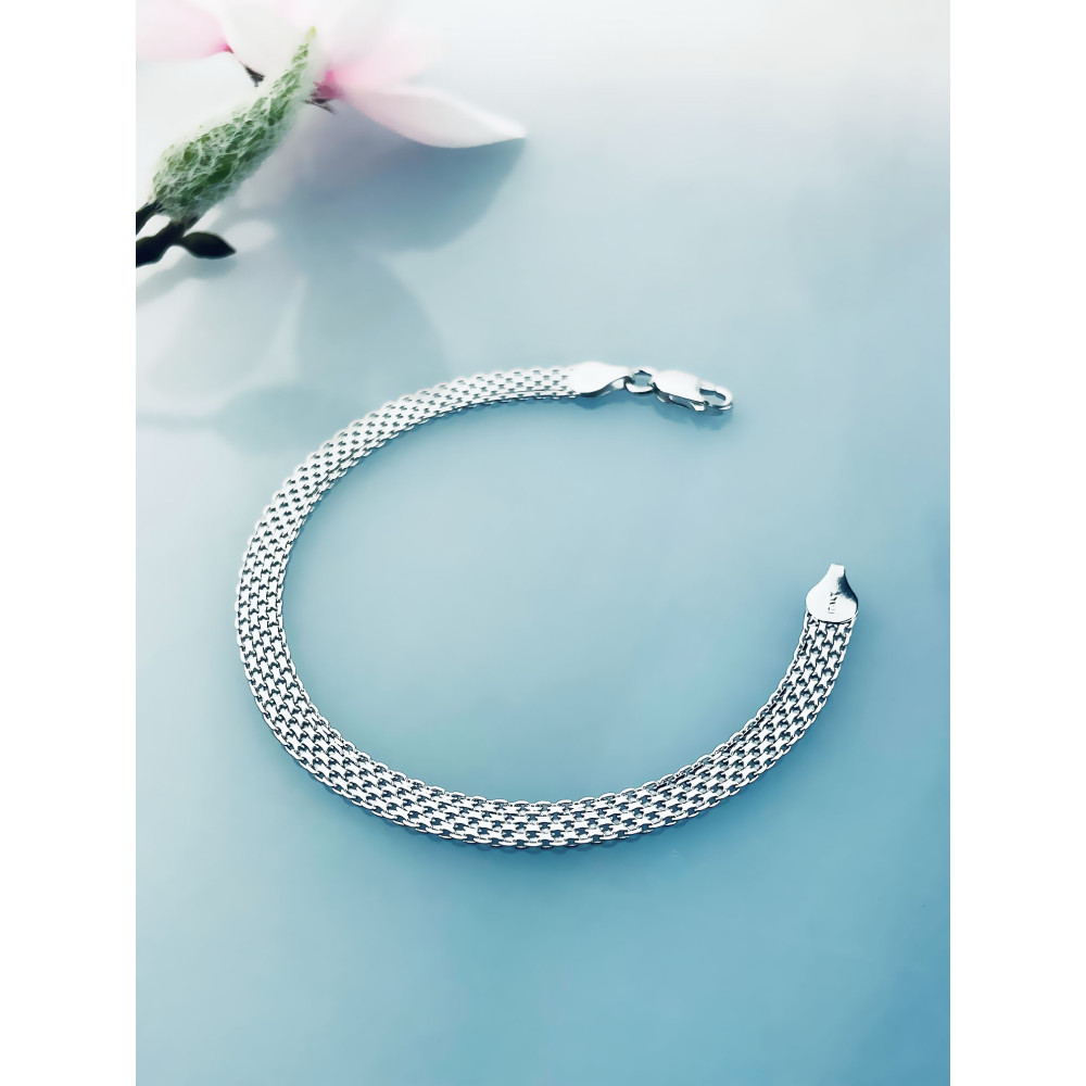 Silberarmband 925 Bismarck-Armband geflochtenes Armband