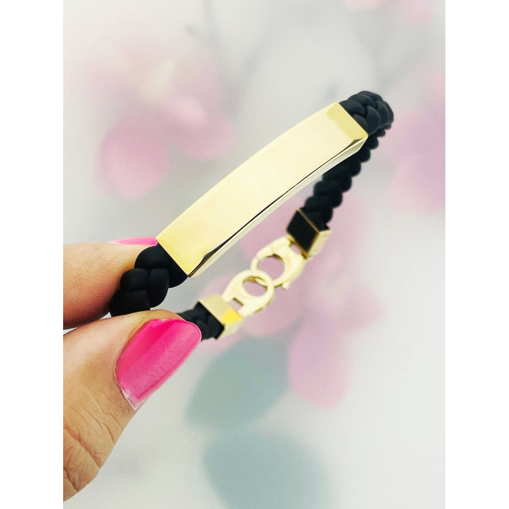 copy of copy of Złota bransoletka z zawieszkami serce