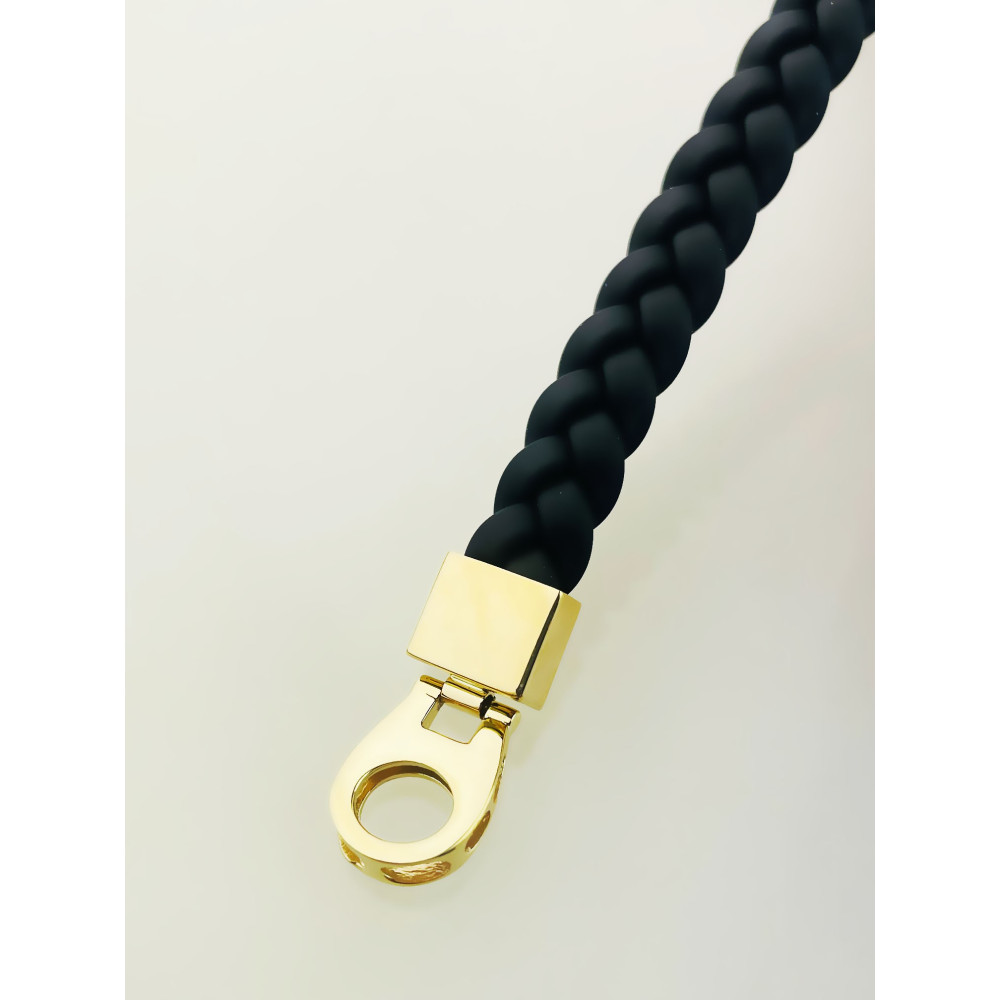 Gold Armband Armkette Goldarmband mit Nylongeflecht und goldener Plakette