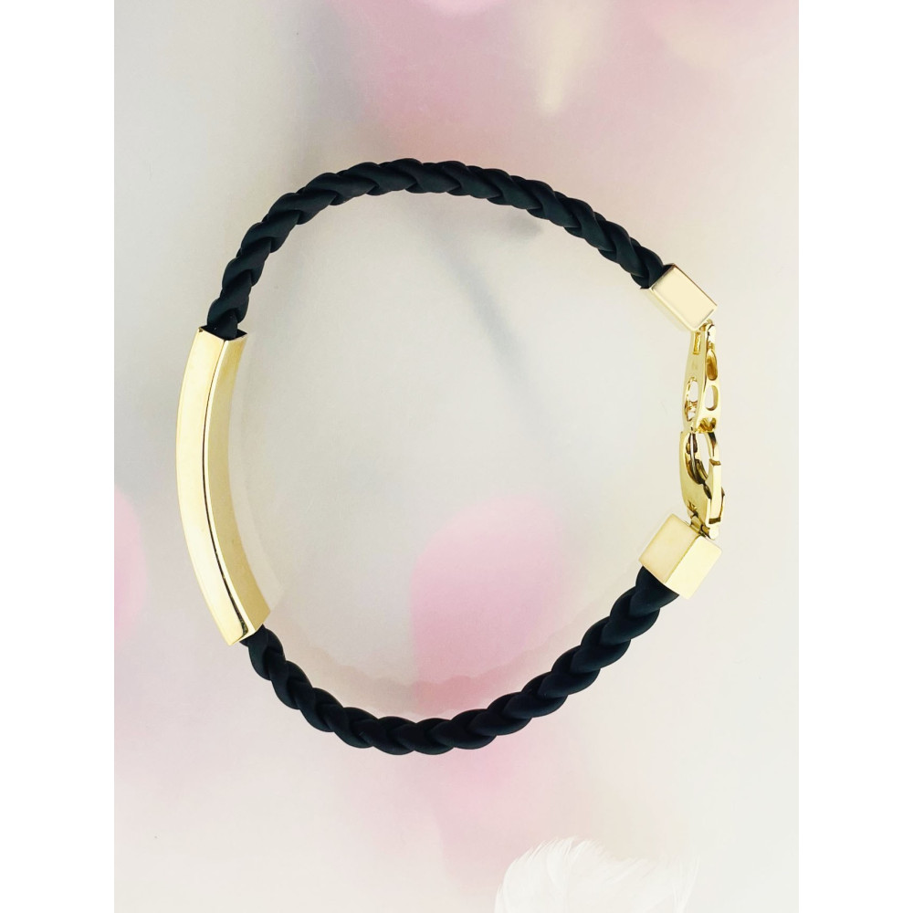 Bransoletka złota z nylonem blaszka do grawerowania