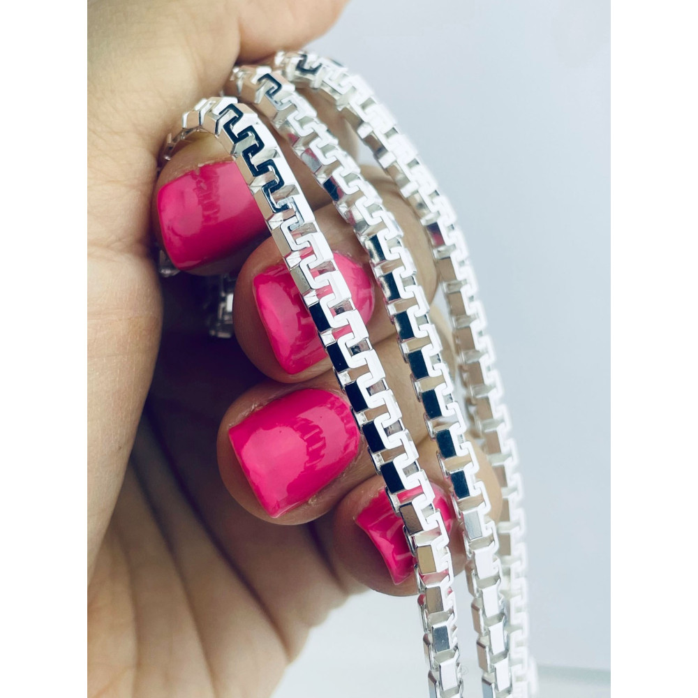 925 Silber Farbbandkette Halskette Collier