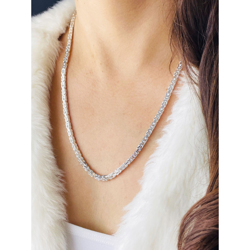 Srebrny łańcuszek Bizantyjski Królewski