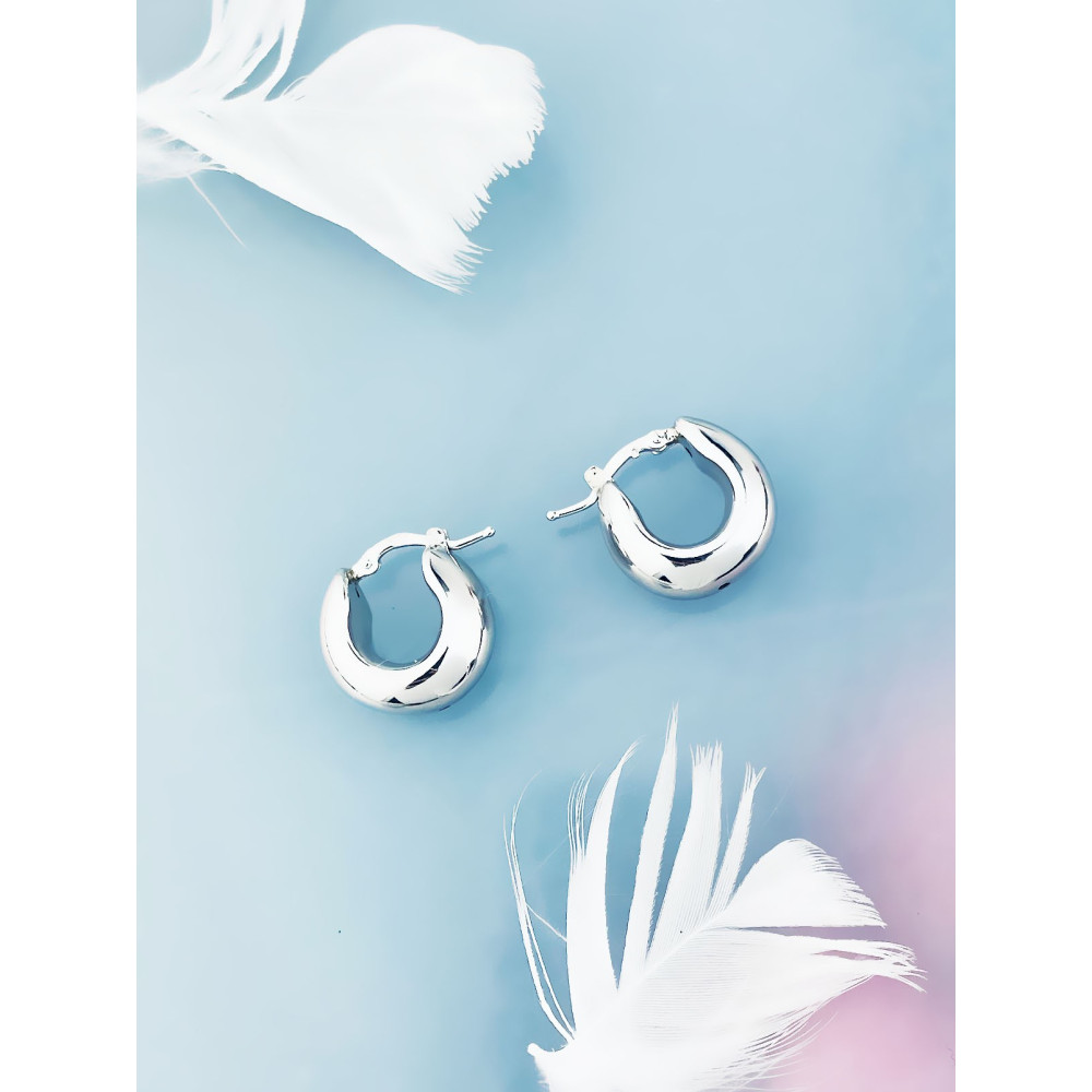 Kreis 925 Silber Ohrringe Damen