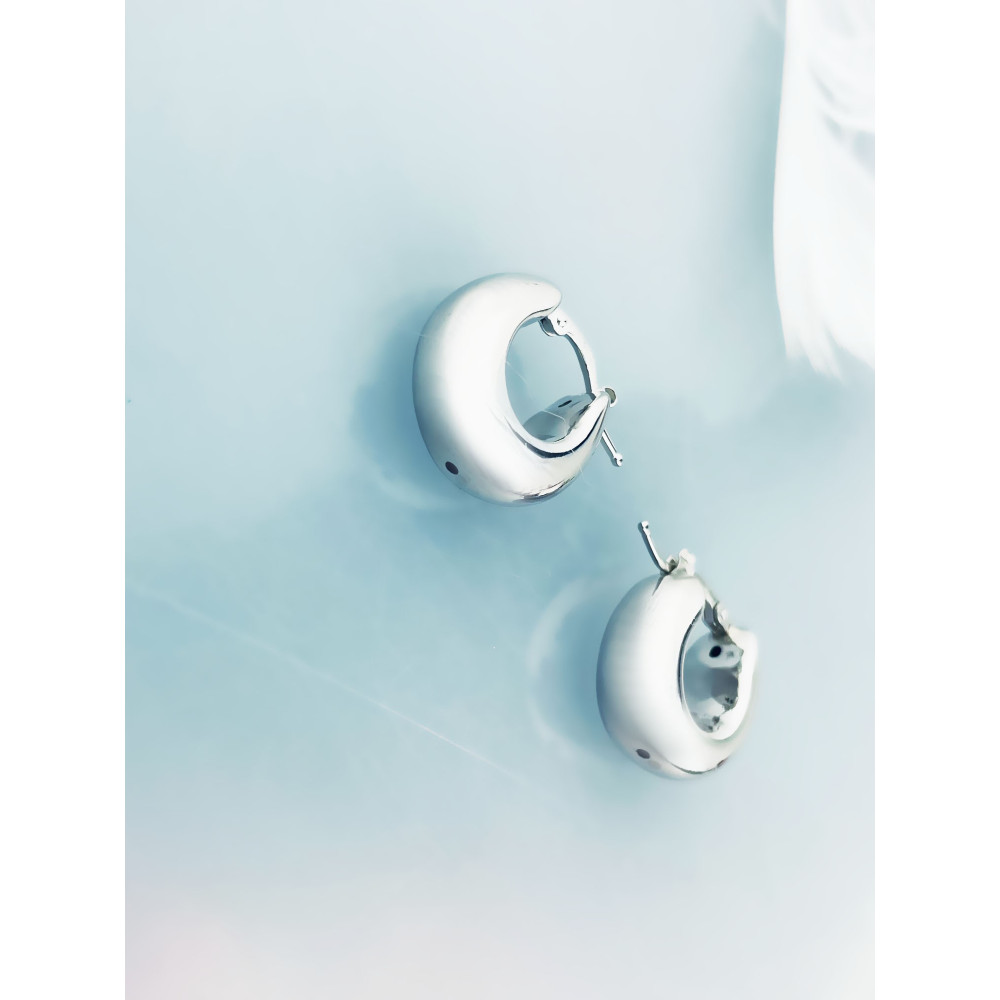 Srebrne kolczyki koła dmuchane