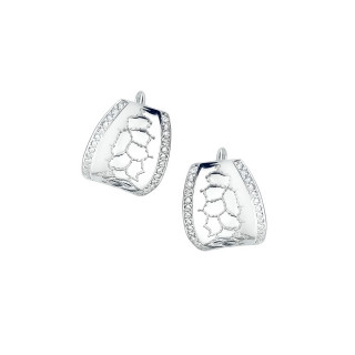 925 Silber Ohrringe Marmormuster mit Zirkonia