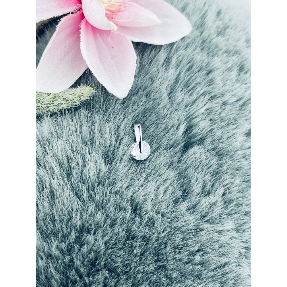 Silber Damen Medaillon Anhänger mit Zirkonia