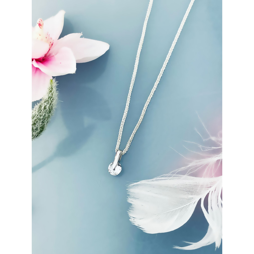 Silber Damen Medaillon Anhänger mit Zirkonia