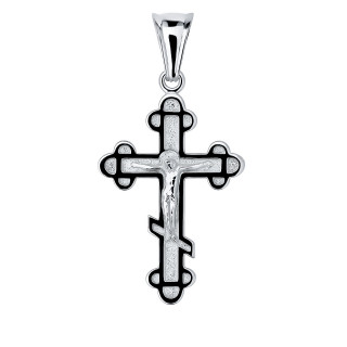 Silber Anhänger orthodoxes Kreuz mit Jesus Christus Erstkommunion Taufe