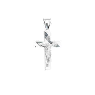 Silber Anhänger Kreuz mit Jesus Christus Erstkommunion Taufe