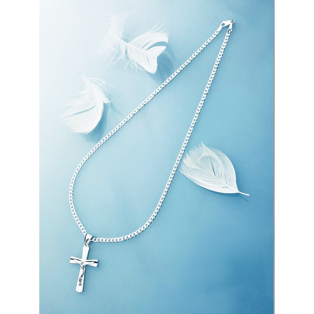 925 Silber Anhänger Kreuz mit Jesus