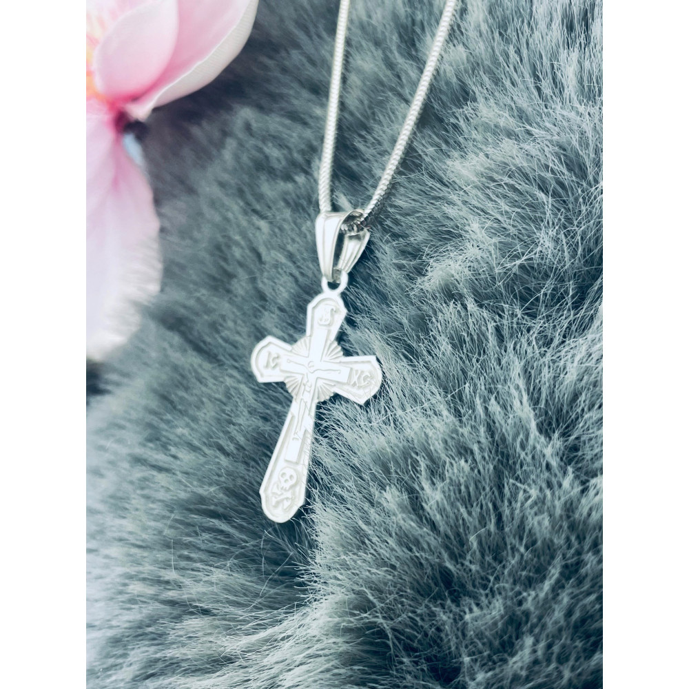 925 Silber Anhänger orthodoxes Kreuz Jesus Christus Taufe